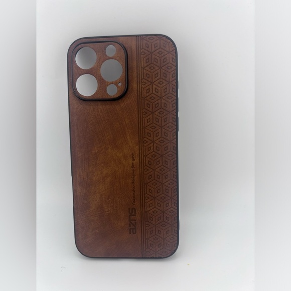 iPhone 16 Pro Max Case Vintage Wood Grain,Etched Geometric Design,Slim & Durable - Picture 4 of 5